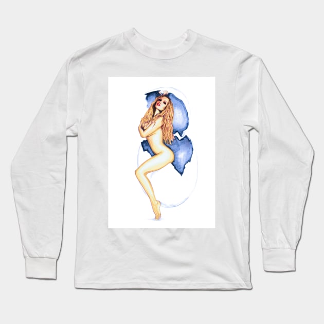 Pamela Anderson Long Sleeve T-Shirt by Svetlana Pelin